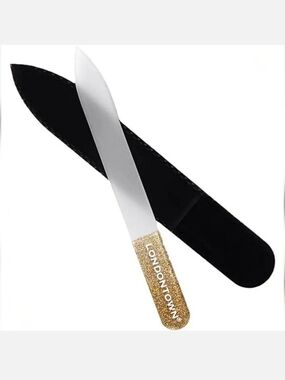 Londontown Gold Glitter Glass Nail File ~ NWT